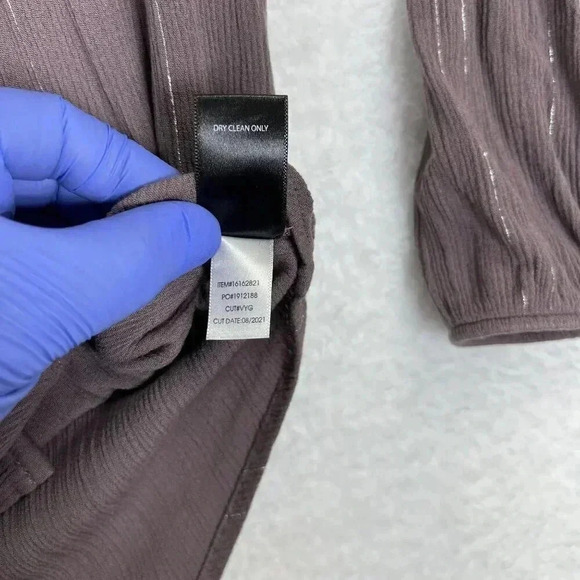 Torrid 2 Crinkle Gauze Lurex Peasant Blouse Top Shirt Purple Hippy Minimalistic - Picture 9 of 10